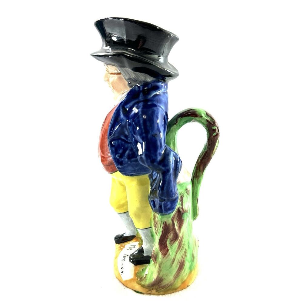 Antique Staffordshire Ware Mr. Pickwick Tall & Skinny Mug 7.25” Tall England - Picture 4 of 9